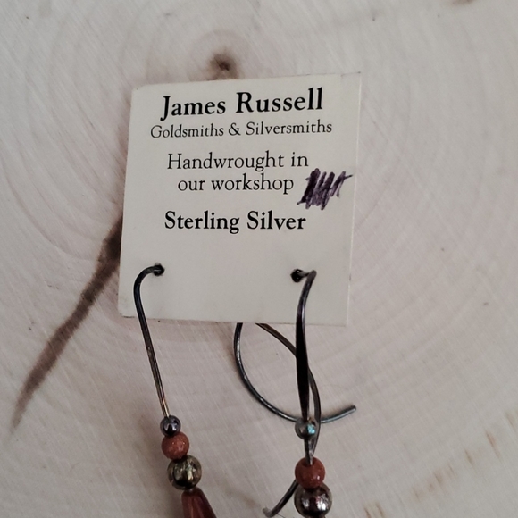 James Russell Sterling Brown Sparkle Drop Earrings - Picture 4 of 4